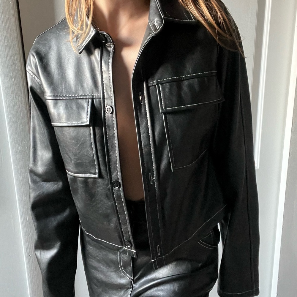 Faux leather jacket